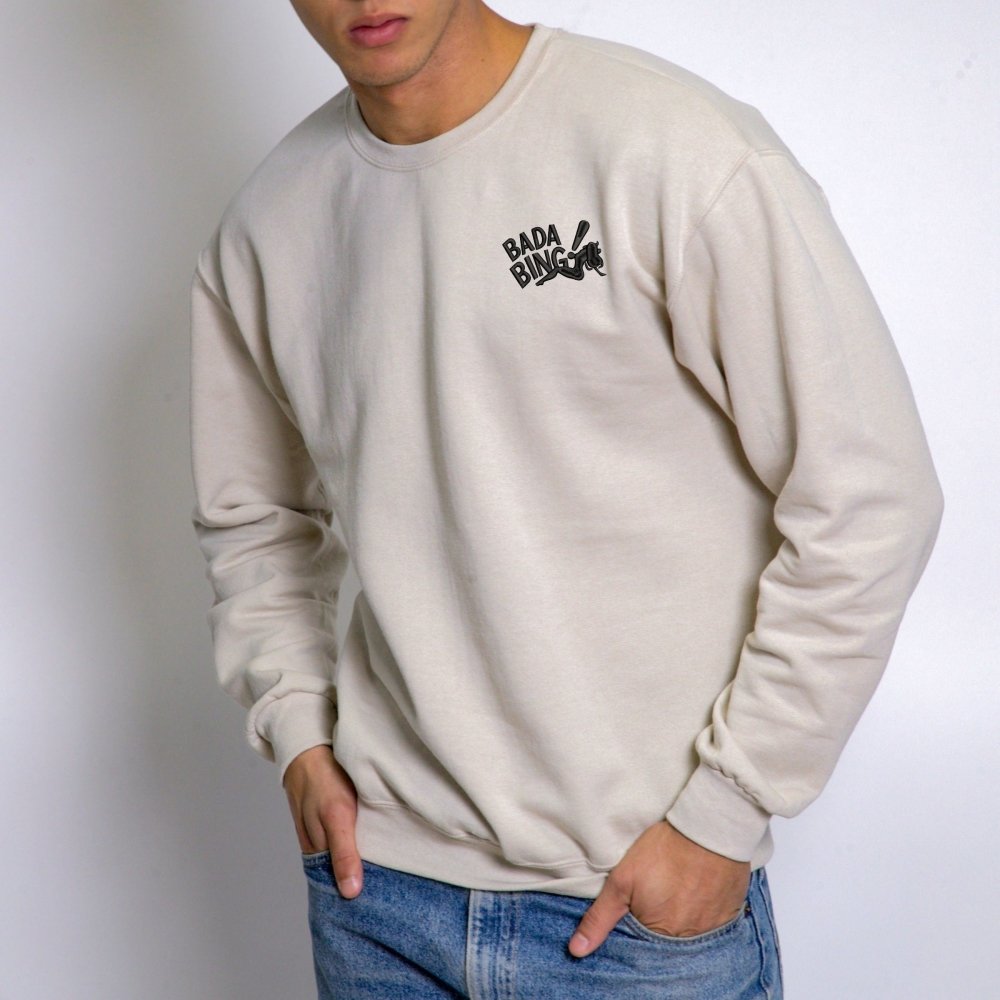 BADA BING EMBROIDERED CREW SWEATSHIRT – madebytony