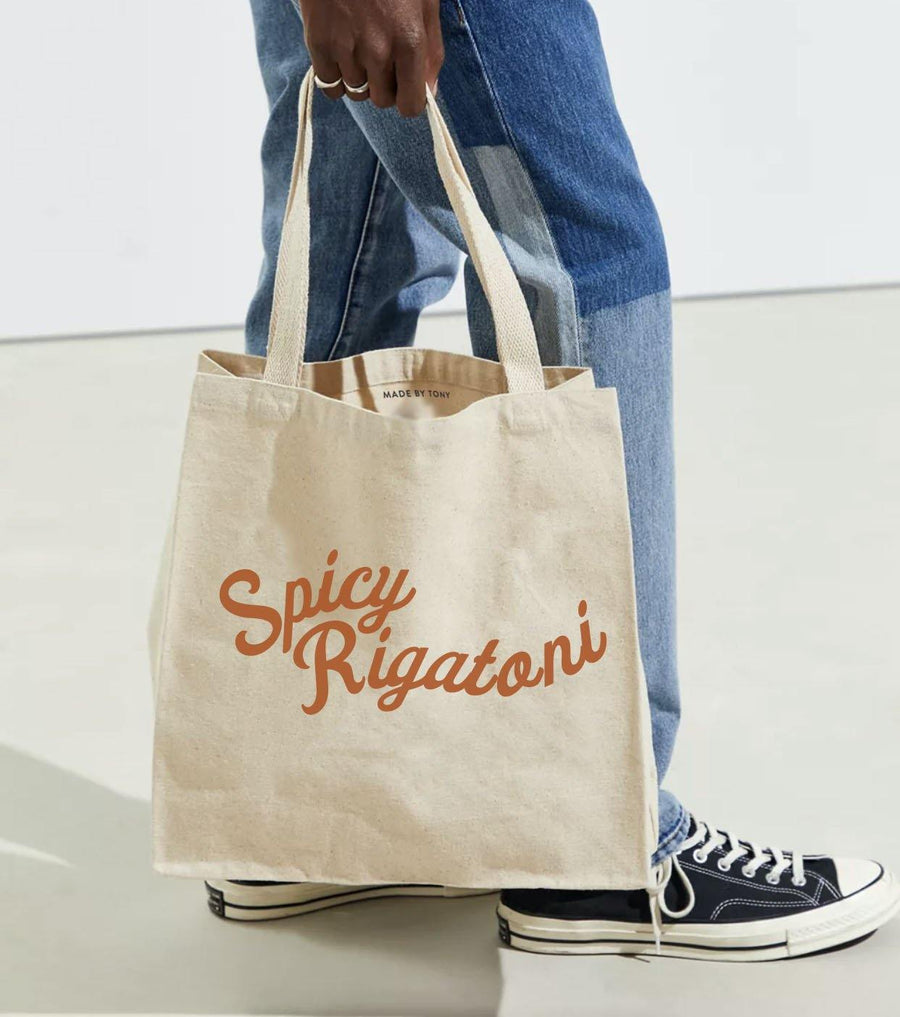 SPICY RIGATONI GROCERY TOTE - madebytony