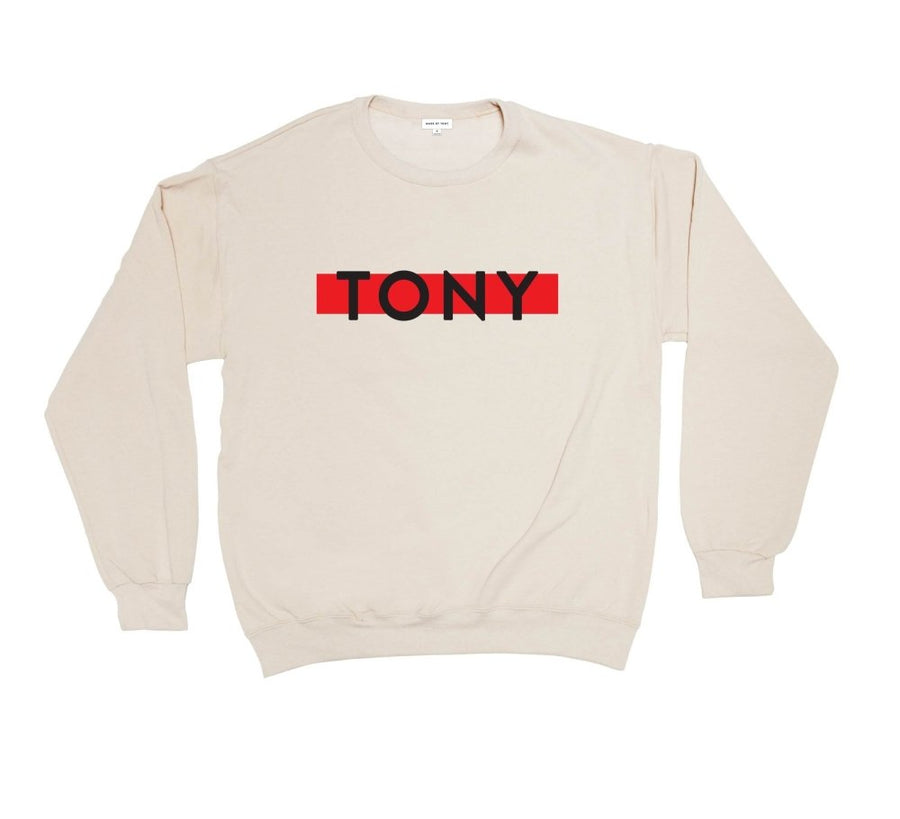 TONY BAR LOGO CREW SWEATSHIRT - madebytony