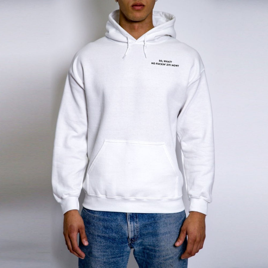 White cheap embroidered hoodie